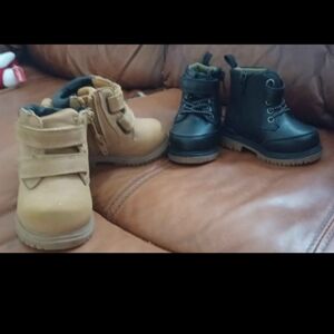 Kids Tan and Black Boots